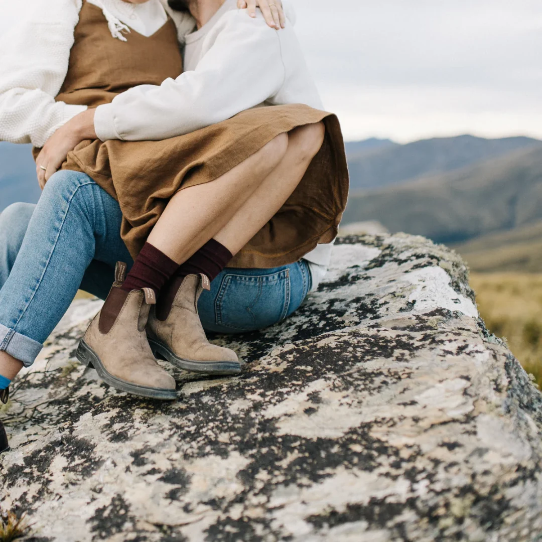 chaussettes en mérinos pour adultes maroon