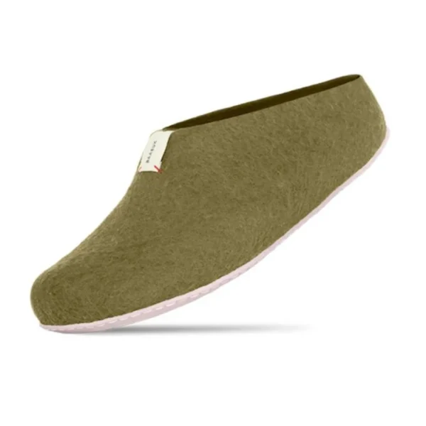 Chaussons en laine mérinos baabuk vert