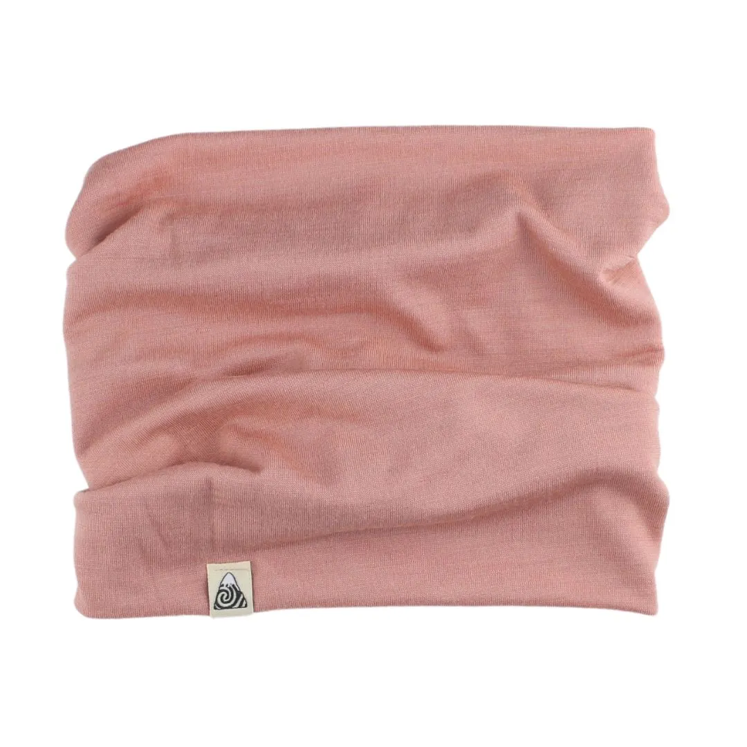 snood rose en laine mérinos pour bébé, enfant et adulte Alpes du Sud Mérinos