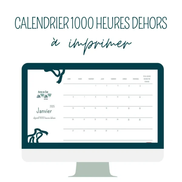 calendrier 1000 heures dehors à imprimer à la maison