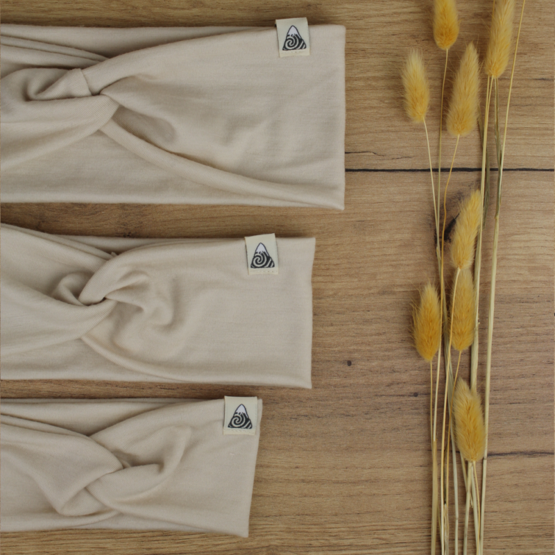 bandeau en mérinos beige