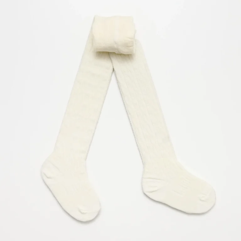 collant en mérinos blanc pour bébé