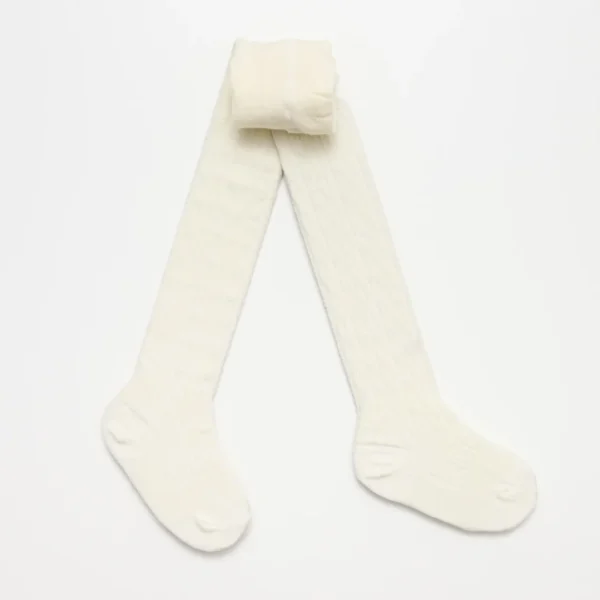 collant en mérinos blanc pour bébé