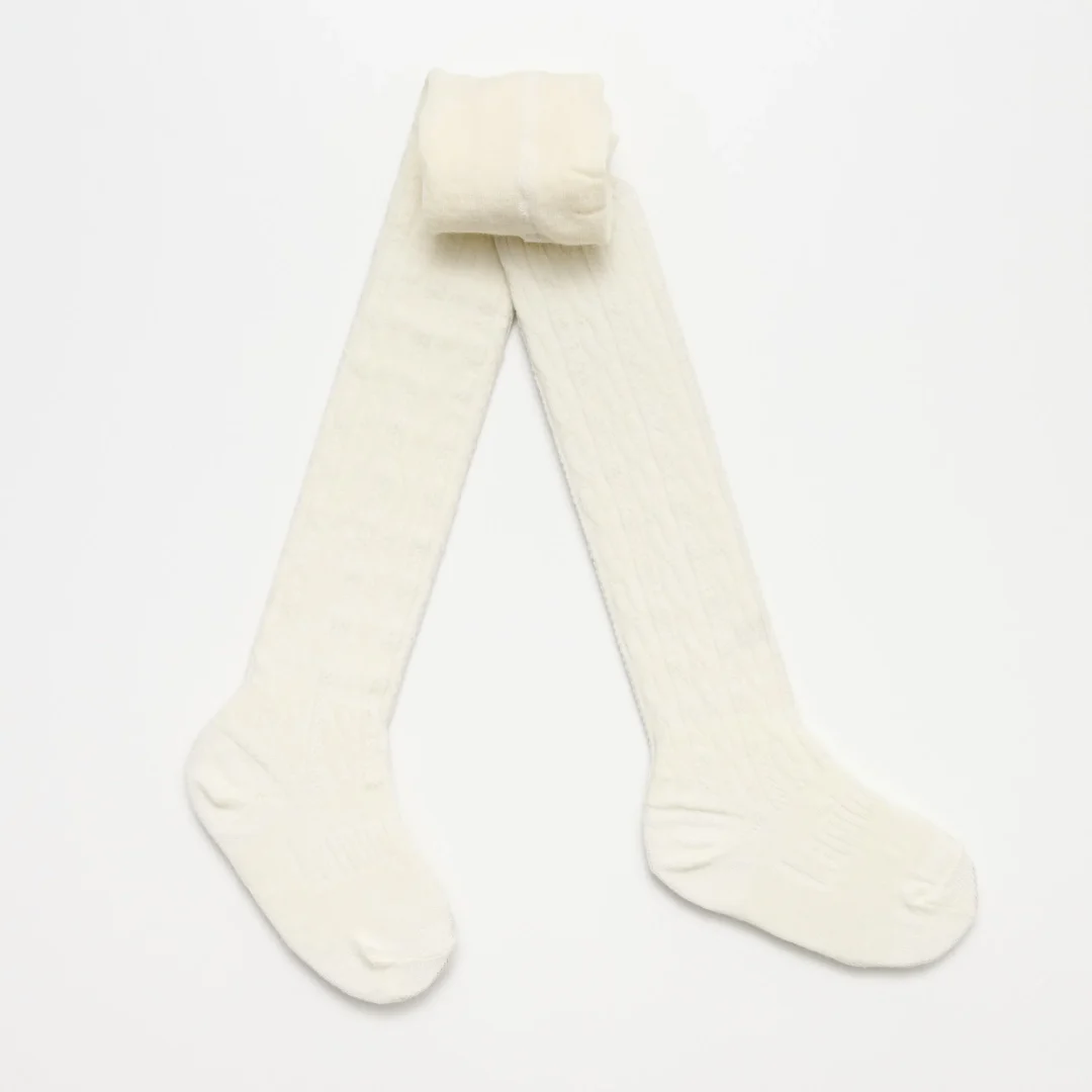 collant en mérinos blanc pour bébé
