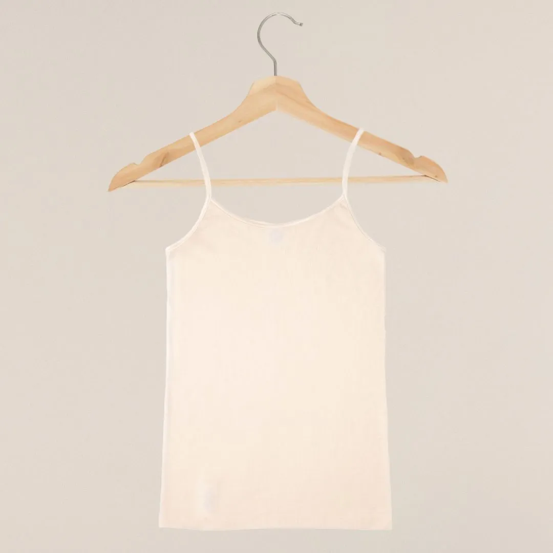 débardeur pour femme en laine/soie écru