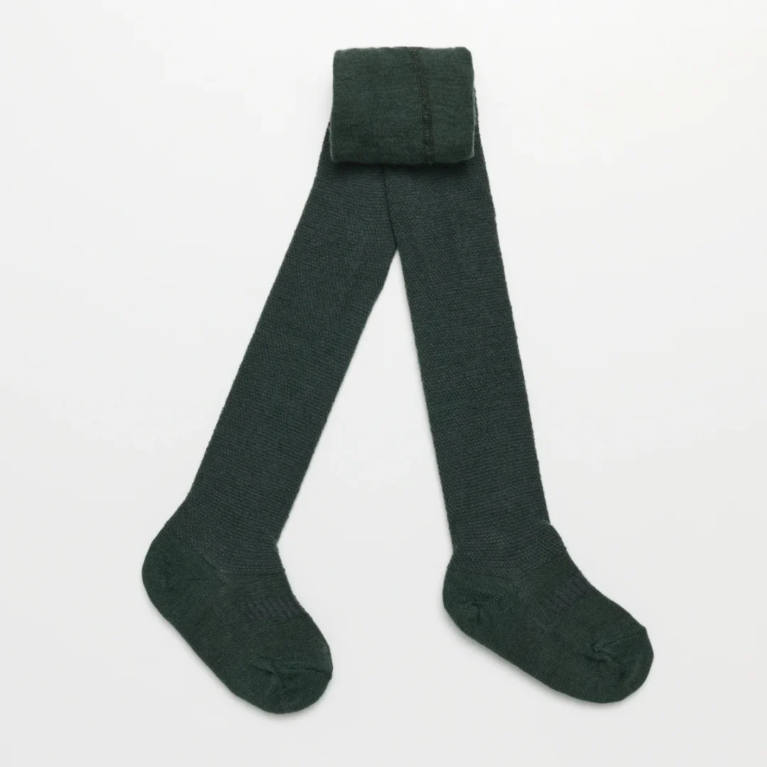 collant en mérinos vert fern pour femme
