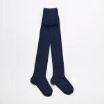 collant en mérinos bleu marine pour femme